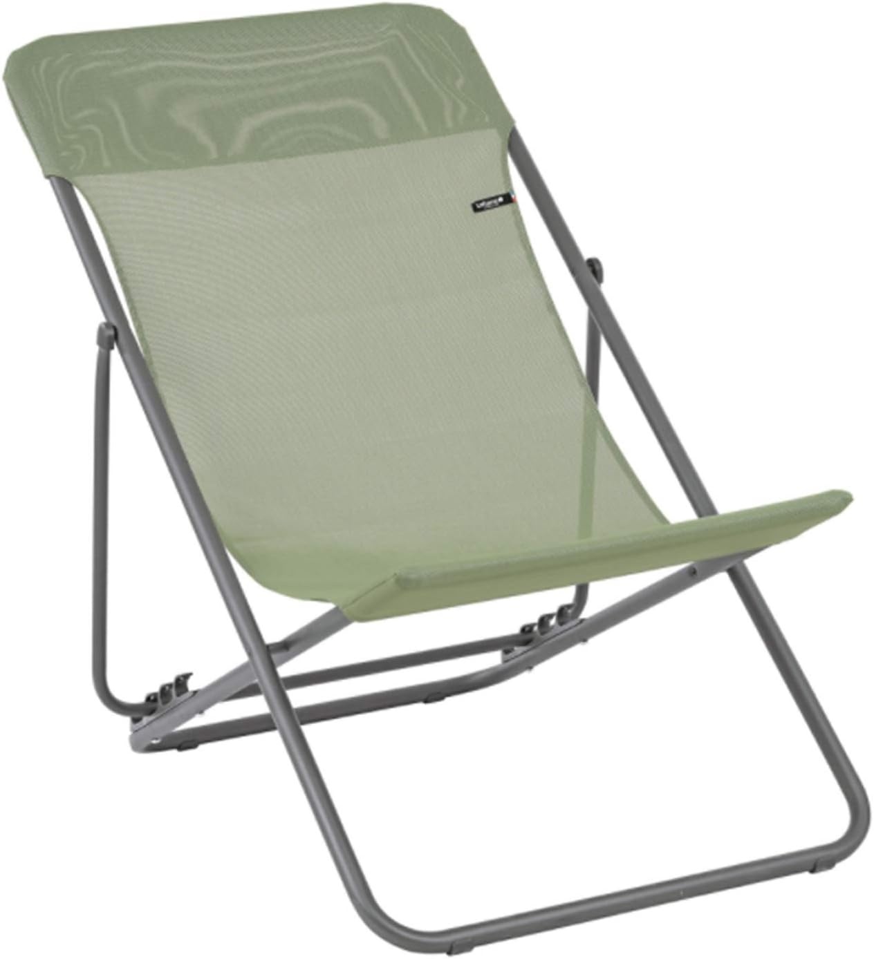 Lafuma LFM2502-8557 Maxi Transat Folding Sling Chair with Basalt Steel Frame and Batyline Fabric (Set of 2), Moss