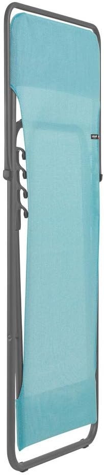 Lafuma LFM2502-8553 Maxi Transat Folding Sling Chair with Basalt Steel Frame and Batyline Fabric (Set of 2), Lac