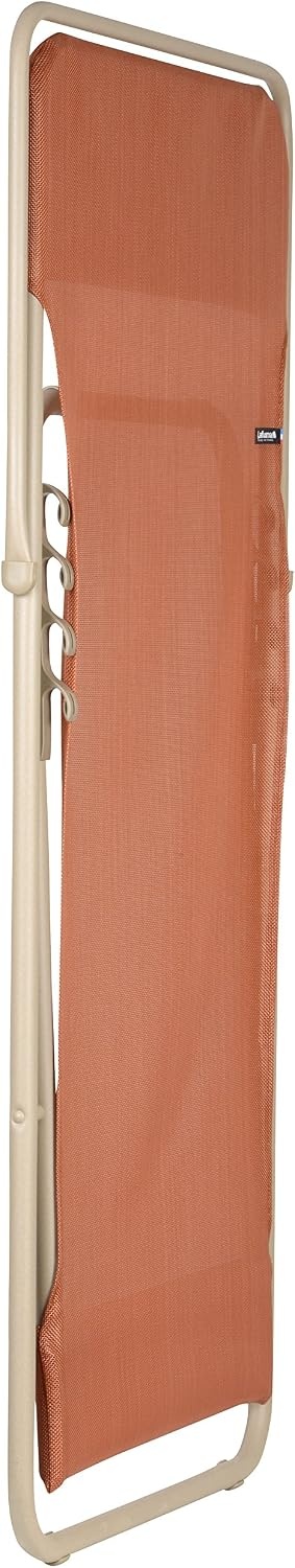 Lafuma LFM2576-7229 Maxi Transat Folding Sling Chair – Sand Frame with Bourbon Gloss Batyline® Fabric