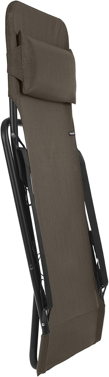 Lafuma Transabed – Folding Sling Chair – Black Steel Frame – Wood Batyline® Fabric