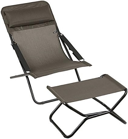 Lafuma Transabed – Folding Sling Chair – Black Steel Frame – Wood Batyline® Fabric