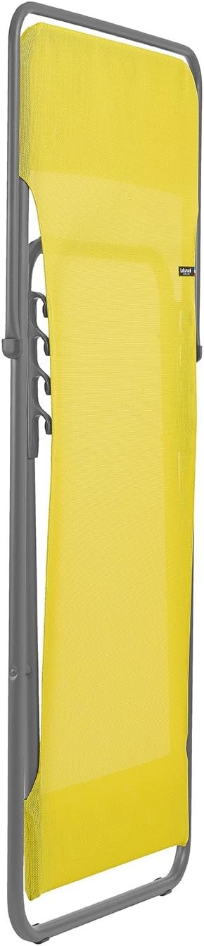 Lafuma LFM2502-8554 Maxi Transat Folding Sling Chair with Basalt Steel Frame and Batyline Fabric (Set of 2), Citrus
