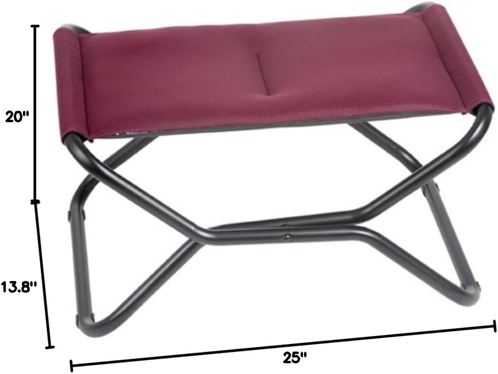 Lafuma Next Air Comfort – Folding Footrest – Bordeaux Air Comfort Fabric – Indoor or Outdoor Footstool or Footrest(Bordeaux)