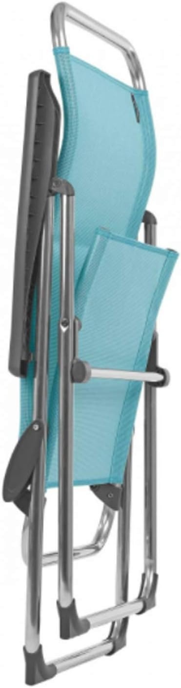 Lafuma Alu Cham Folding Armchair (Lac Blue, Set of 4) Foldable Deck and Patio Chairs(Lac Blue)