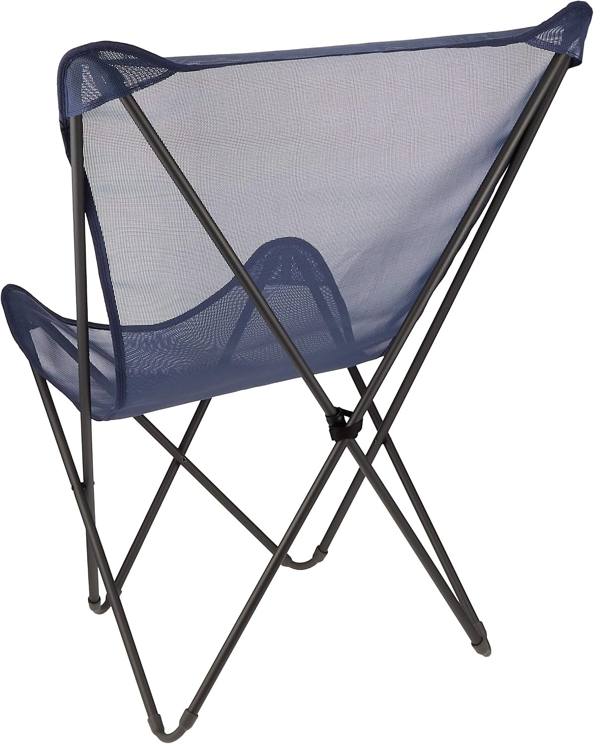 Lafuma LFM1837-8547 Maxi Pop Up Umbrella Style Folding Chair with Basalt Steel Frame and Ocean Batyline Fabric (Set of 4)
