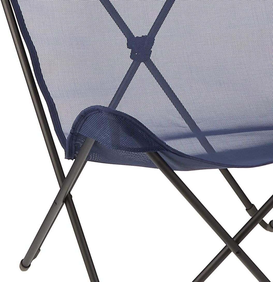 Lafuma LFM1837-8547 Maxi Pop Up Umbrella Style Folding Chair with Basalt Steel Frame and Ocean Batyline Fabric (Set of 4)