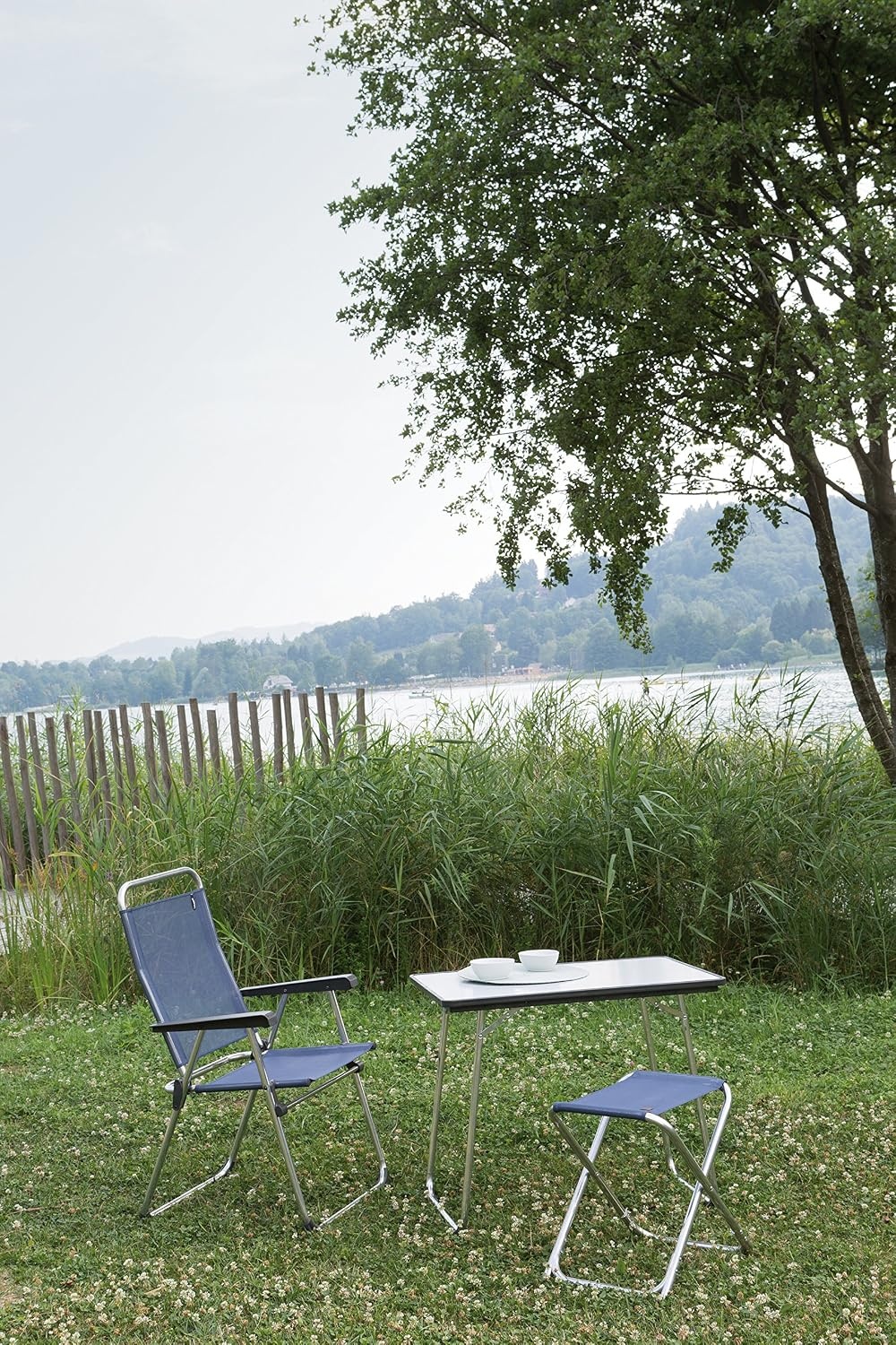 Lafuma LFM2580-6135 PH Folding Stool – Black Frame with New Acier Air Shell Fabric