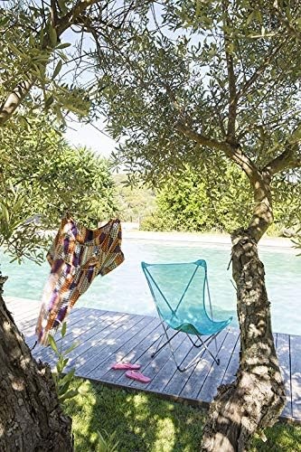 Lafuma LFM1837-8553 Maxi Pop Up Umbrella Style Folding Chair with Basalt Steel Frame and Batyline Fabric (Set of 4), Lac