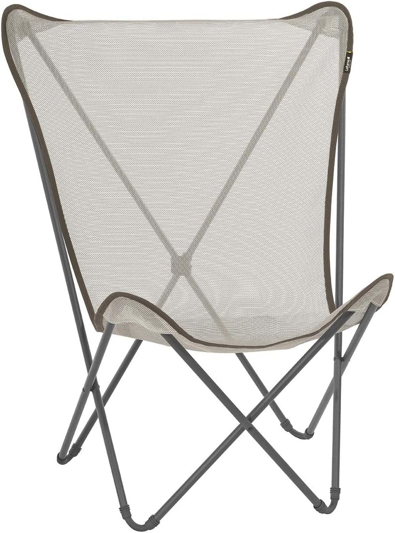 Lafuma LFM1837-8553 Maxi Pop Up Umbrella Style Folding Chair with Basalt Steel Frame and Batyline Fabric (Set of 4), Lac