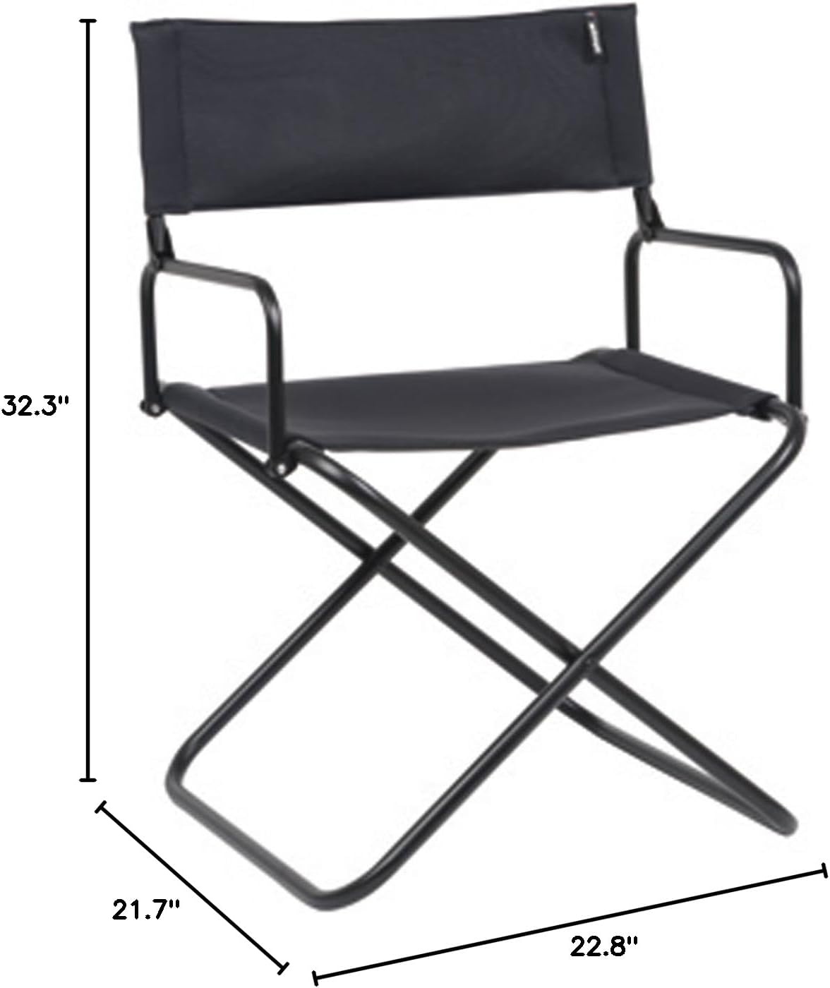 Lafuma LFM2586-6135 FGX XL Folding Director’s Chair – Black Frame with New Acier Air Shell Fabric