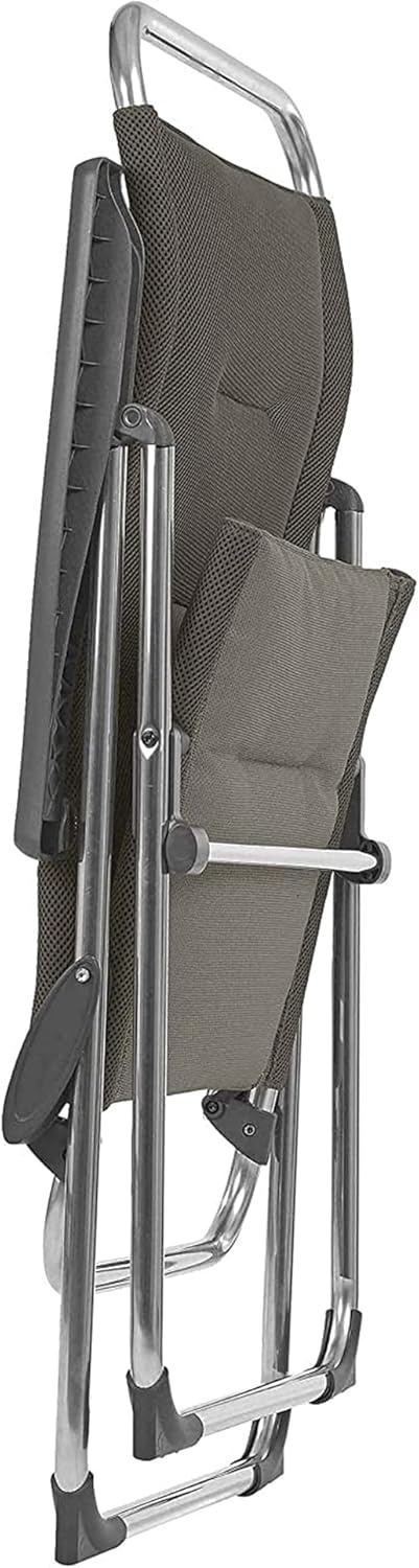 Lafuma Alu Cham Air Comfort Padded Adjustable Folding Outdoor Camping Mesh Sling Armchair Seat with High Ergonomic Backrest, Acier Black(Air Comfort Padded – Taupe)