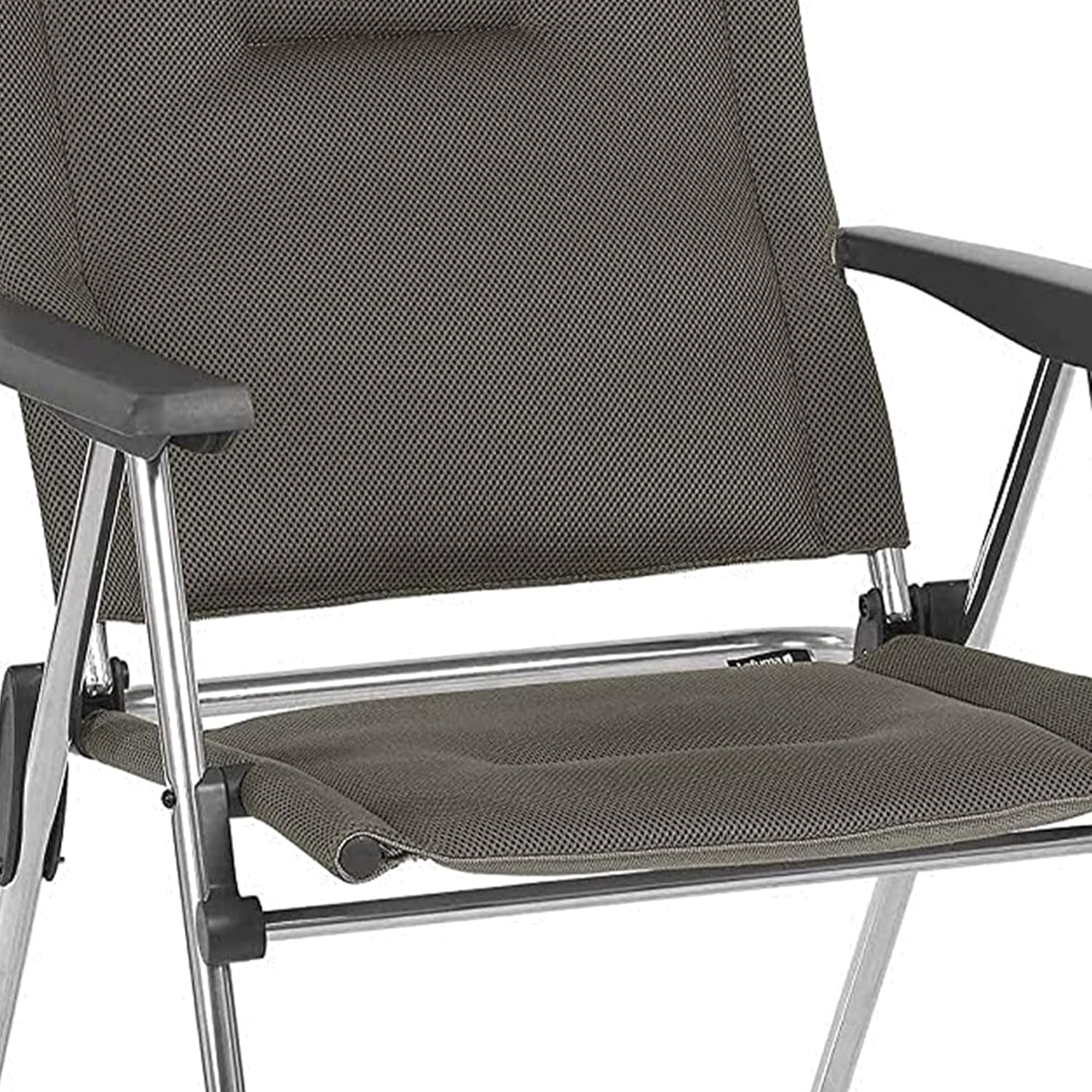 Lafuma Alu Cham Air Comfort Padded Adjustable Folding Outdoor Camping Mesh Sling Armchair Seat with High Ergonomic Backrest, Acier Black(Air Comfort Padded – Taupe)