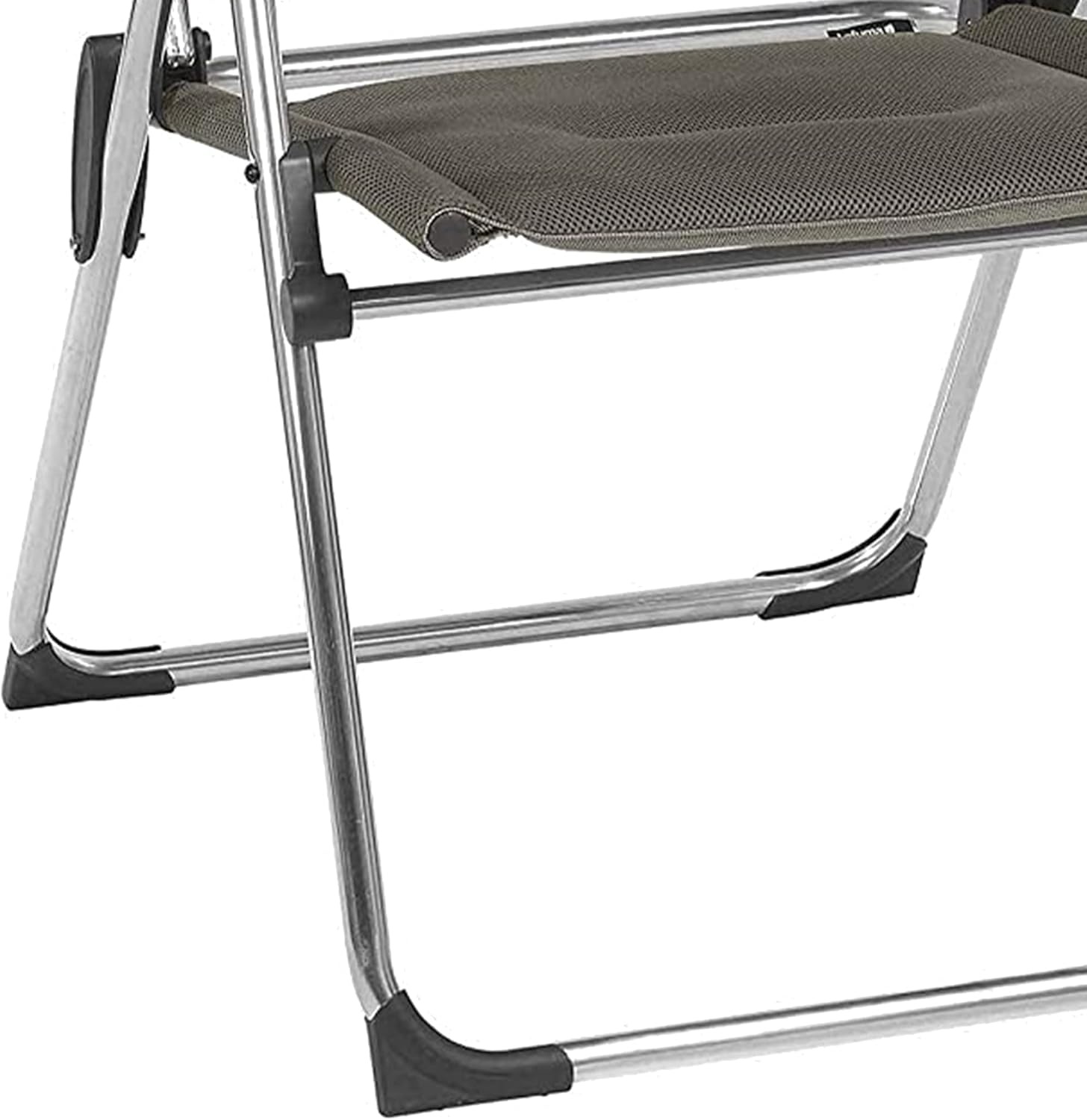 Lafuma Alu Cham Air Comfort Padded Adjustable Folding Outdoor Camping Mesh Sling Armchair Seat with High Ergonomic Backrest, Acier Black(Air Comfort Padded – Taupe)