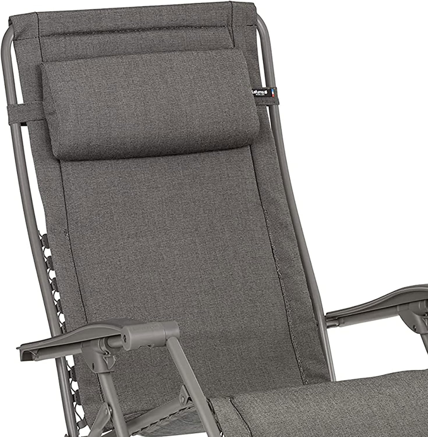 Lafuma RSX Clip Sunbrella Outdoor Zero Gravity Steel Folding Recliner Chair for Camping, Backyards, Patio, Lawn, and Garden, Slate(Slate)