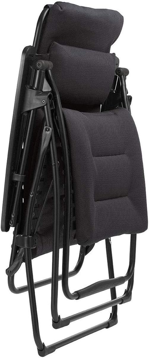 Lafuma Futura XL Air Comfort Series Outdoor Zero Gravity Lounge Chair, Black(Acier Black)
