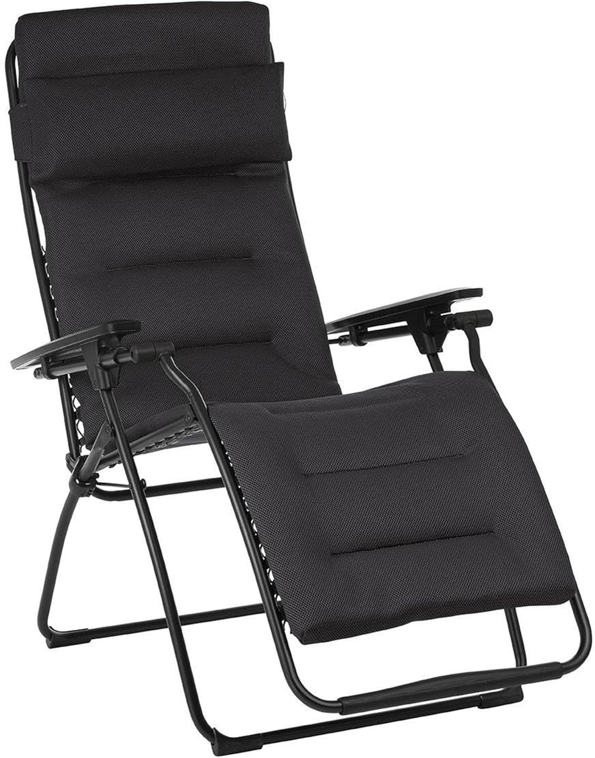 Lafuma Futura XL Air Comfort Series Outdoor Zero Gravity Lounge Chair, Black(Acier Black)