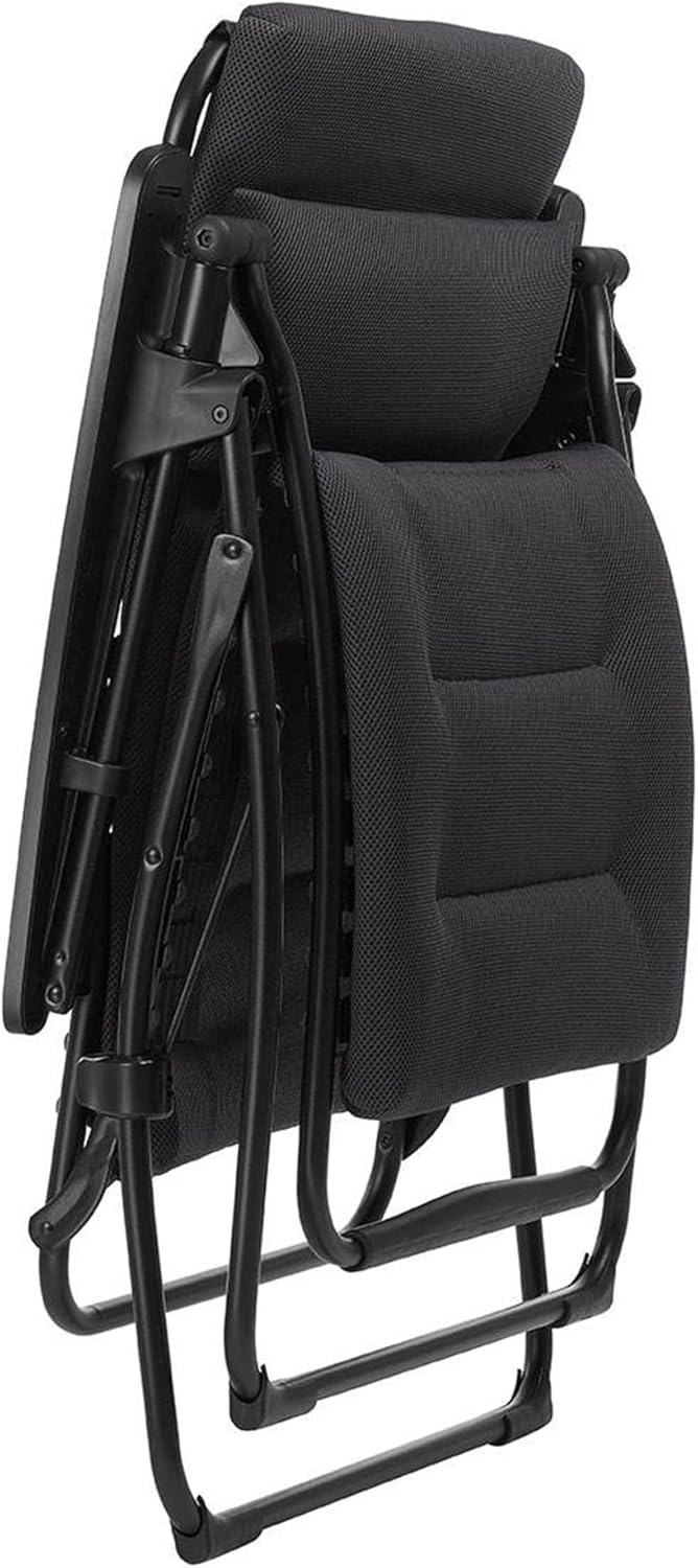 Lafuma Futura XL Air Comfort Series Outdoor Zero Gravity Lounge Chair, Black(Acier Black)