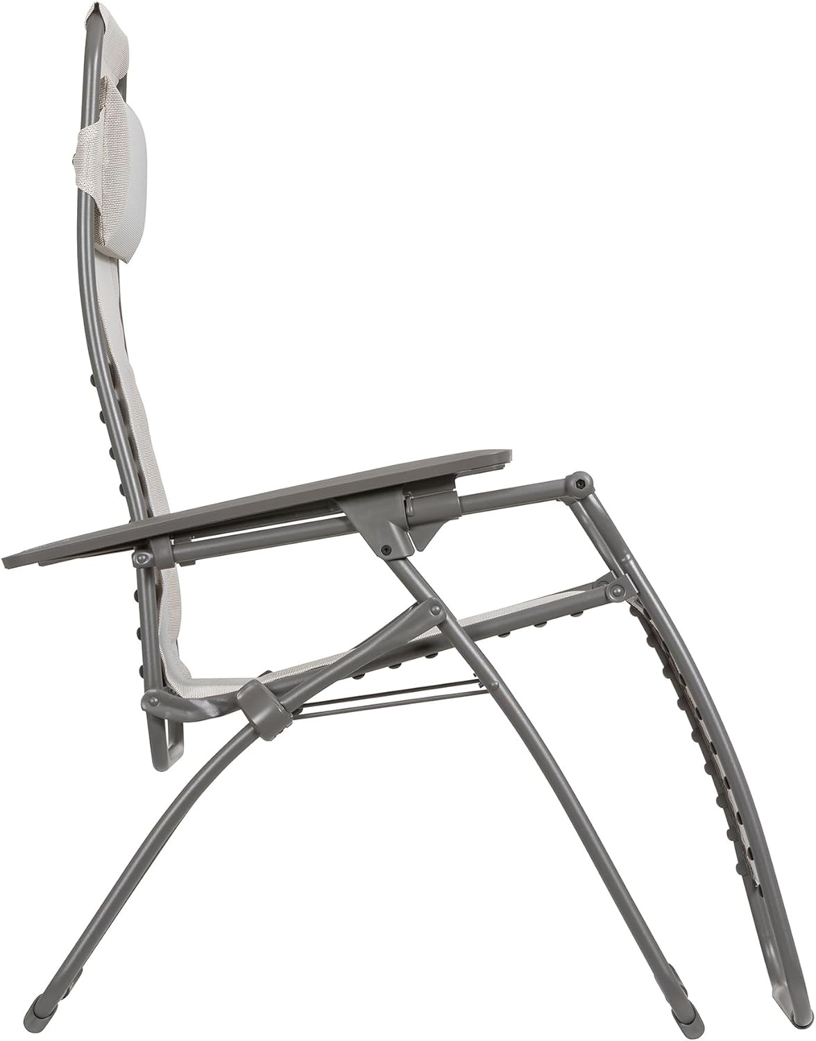 Lafuma Futura XL Zero Gravity Outdoor Steel Framed Lawn Recliner Chair with Armrest, Extra Wide Recliner, and Adjustable Neck Pillow, Seigle(Grey (Seigle))