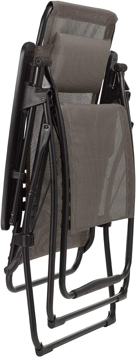 Lafuma Futura XL Zero Gravity Outdoor Steel Framed Lawn Recliner Chair with Armrest, Extra Wide Recliner, and Adjustable Neck Pillow, Seigle(Grey (Graphite))