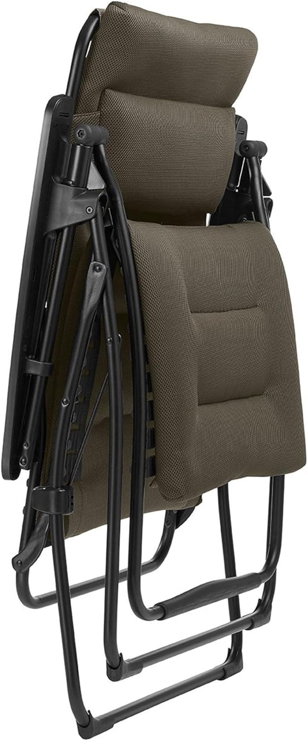Lafuma Futura XL Air Comfort Series Outdoor Zero Gravity Lounge Chair, Black(Taupe)