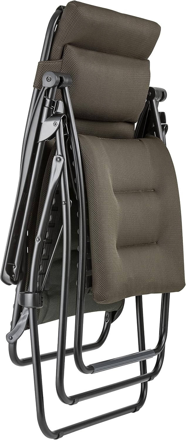 Lafuma RSX Clip XL Air Comfort, Extra Large Padded Zero-Gravity Multi-Position Reclining Chair, Taupe