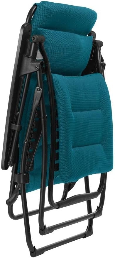 Lafuma Futura XL Air Comfort Series Outdoor Zero Gravity Lounge Chair, Black(Coral Blue)