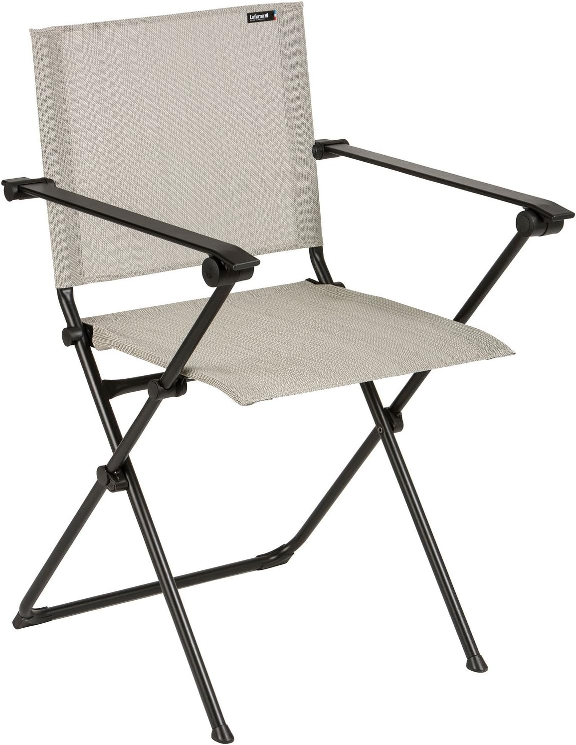Lafuma Anytime Folding Armchair – Black Steel Frame with Aqua Batyline Duo Fabric(Outremer)