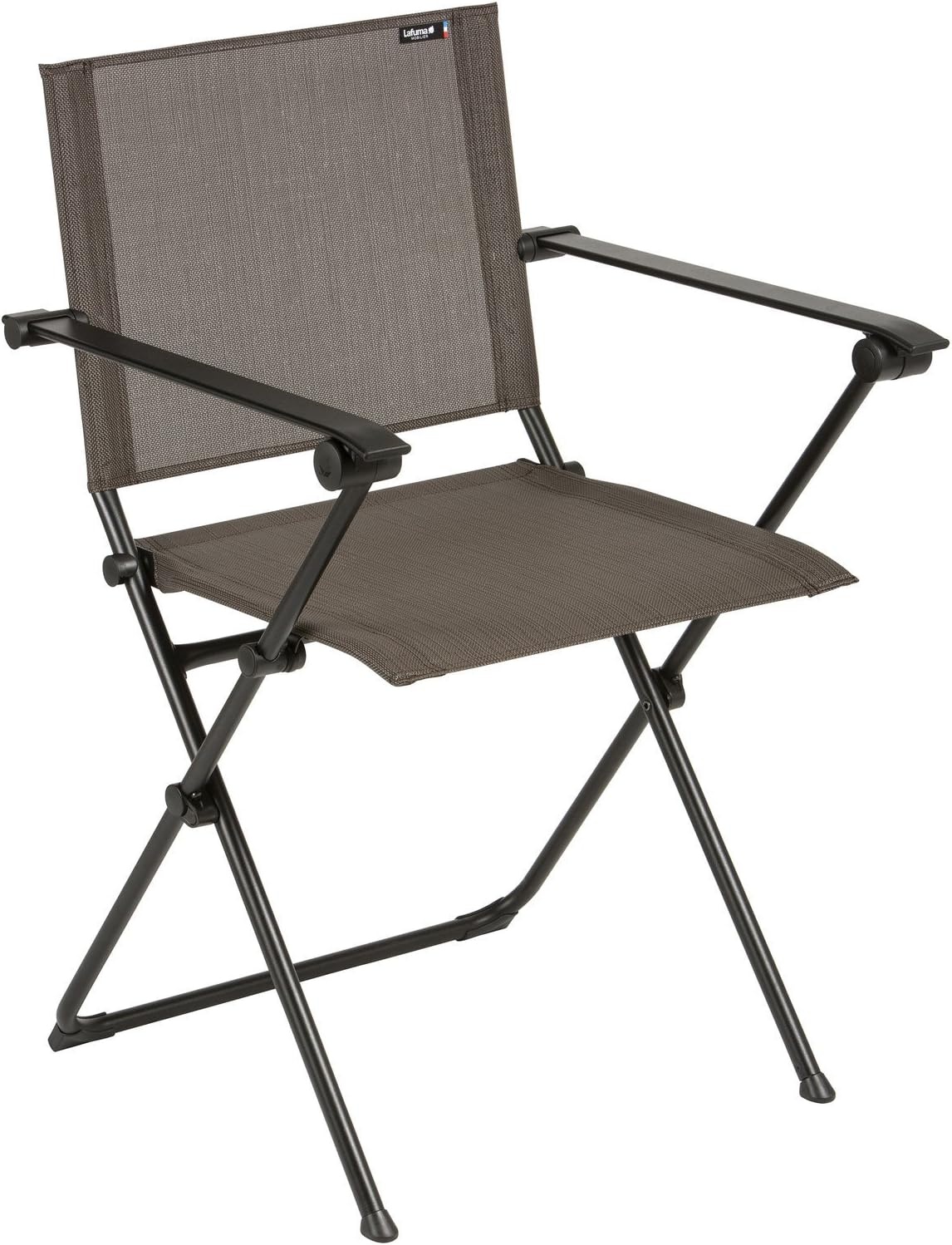 Lafuma Anytime Folding Armchair – Black Steel Frame with Aqua Batyline Duo Fabric(Outremer)