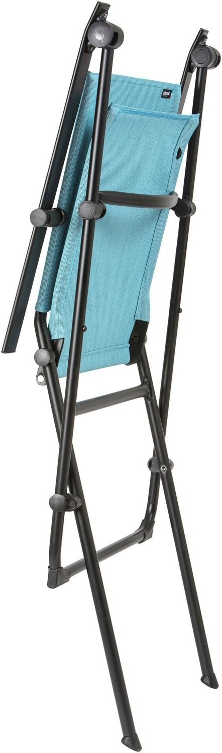 Lafuma Anytime Folding Armchair – Black Steel Frame with Aqua Batyline Duo Fabric(Outremer)