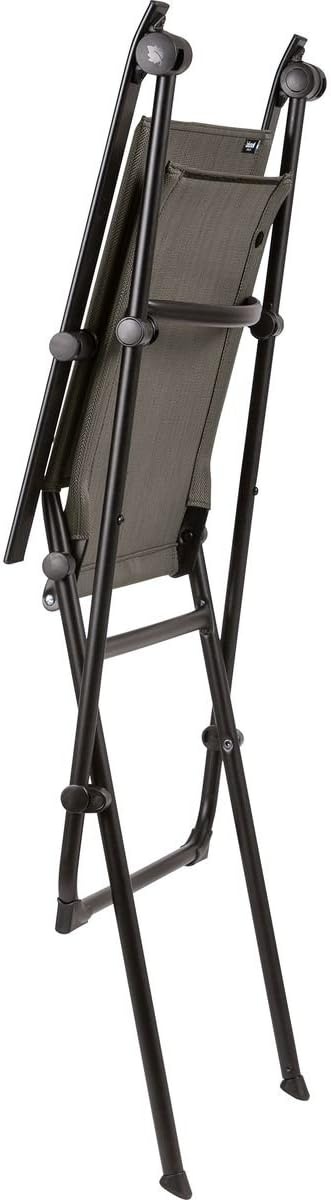 Lafuma Anytime Folding Armchair – Black Steel Frame with Aqua Batyline Duo Fabric(Wood)
